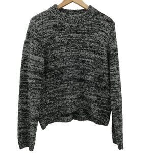 Callahan Mock Neck Striped Ombre Sweater Size L Wool Blend Pullover Black Gray